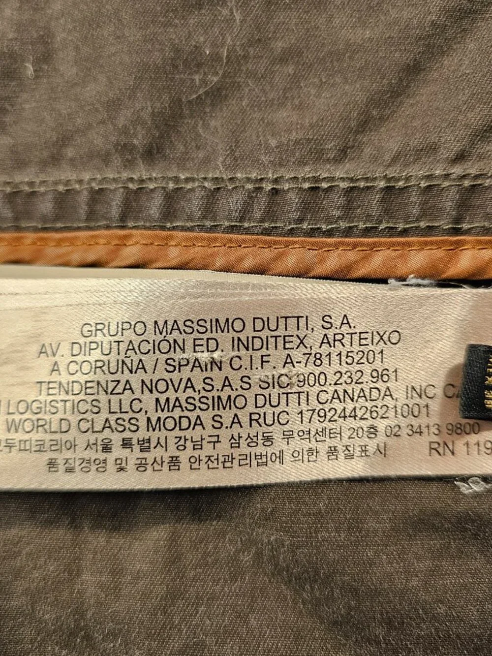 Massimo Dutti Khaki Utility Field Jacket Full Zip 4 Pocket Men's Medium M